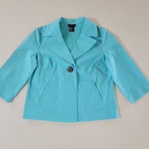 RQT Women's Aquamarine Elbow-length  Lined Spring Jacket